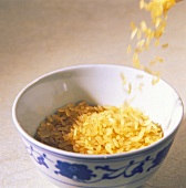 Rice Falling into a Bowl