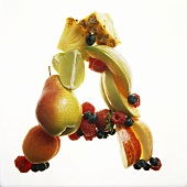 Buchstabe A aus Früchten