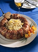 Spicy meatloaf ring with sauerkraut