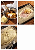 Making ham and sauerkraut pie