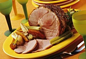 A Baked Ham with Vegetables