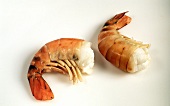 Two jumbo prawn tails, cooked