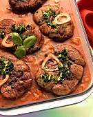 Osso buco alla milanese (braised slices of shin of veal)