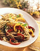 Pasta with peppers and herbs