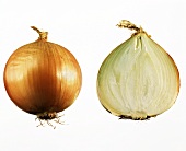 Whole onion and half an onion