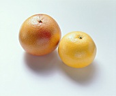 A Red Grapefruit and a White Grapefruit