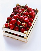 Red Cherries in a Wooden Crate