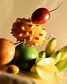 Früchte: Bananen,Karambole,Limette,Kiwano,Baumtomate etc.