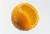 Orange, a wedge cut out
