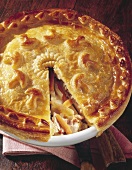Chicken pie (a piece cut from pastry crust)