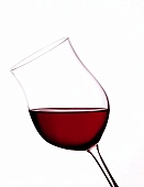 A half-filled Burgundy glass