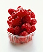 Fresh Raspberries in a Plastic Container