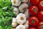Basil, garlic and tomatoes (Italian colours)