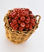 Cranberries in small basket