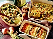 Vegetable casserole and two vegetable gratins