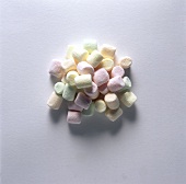 A heap of different coloured marshmallows