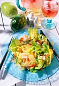 Lettuce with ham, pineapple and marcuya dressing