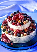 Snow queen fruit gateau (cream gateau with berries)