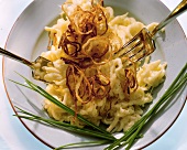 Home-made cheese noodles (cheese spaetzle)