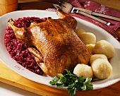 Bohemian roast goose with red cabbage & dumplings