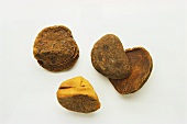 Two cola nuts (Cola nitida, seed of the Sterkuliaze)