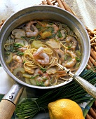 Noodle soup with shrimps