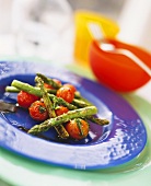 Roasted green asparagus and tomatoes