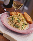 Risotto with green asparagus and lemon zest