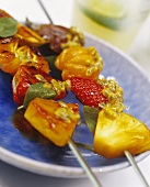 Grilled fruit kebabs
