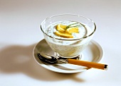 Lemon yoghurt sauce in bowl