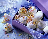 Delicate crisp meringues sprinkled with sugar