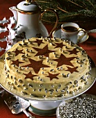 White chocolate cake with stars