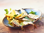 Sarde marinate (Sardines marinated in oil and garlic)