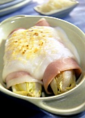 Chicory with ham and cheese (Des endives au gratin, Belgium)