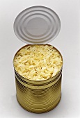 Sauerkraut in an opened tin