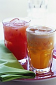 Ginger and strawberry drinks