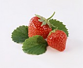 Strawberries with leaves