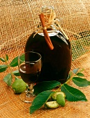 Home-made walnut liqueur