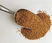 Buckwheat grains on scoop