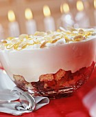 Fruit trifle (layered dessert with candied fruit and mousse)