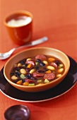 Colourful bean soup with cabanossi and peppers