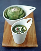 Artichoke with herb and egg dressing