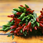 Red and green chilis (Serrano variety)