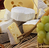 French bio-cheese with grapes
