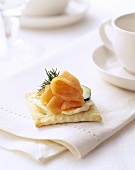 Cracker with Salmon