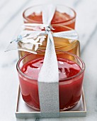 Three different home-made jams for giving