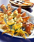 Cold buffet with lobster, scampi and crab