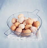 Brown Eggs in Wire Basket