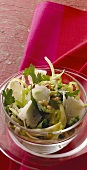 Bean and pepper salad with pine nuts and Parmesan