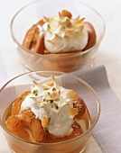 Apricot dessert with almond meringue topping